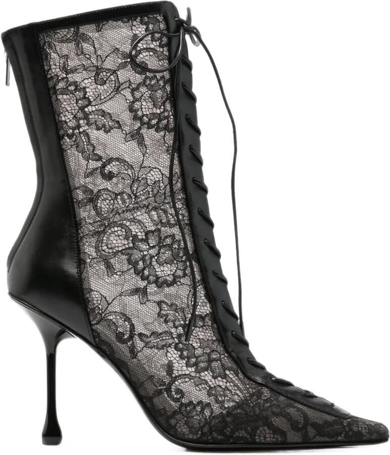 Jimmy Choo Scarlett veterlaarzen met hak Zwart