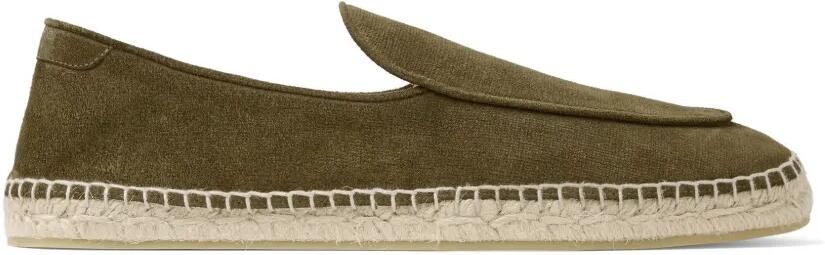 Jimmy Choo Shenton fluwelen espadrilles met groen geëtst effect