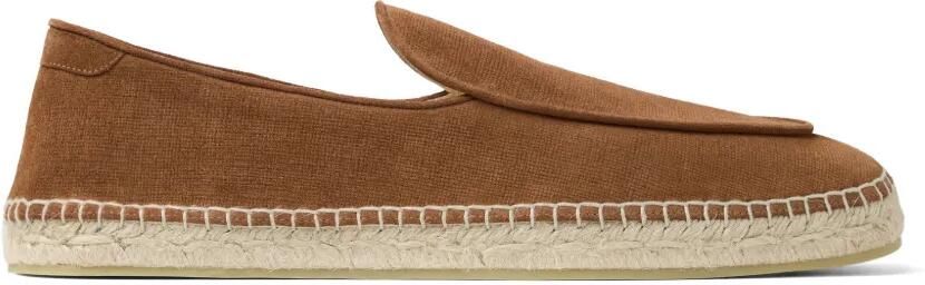 Jimmy Choo Shenton fluwelen suède espadrilles met geëtste sigaar Bruin