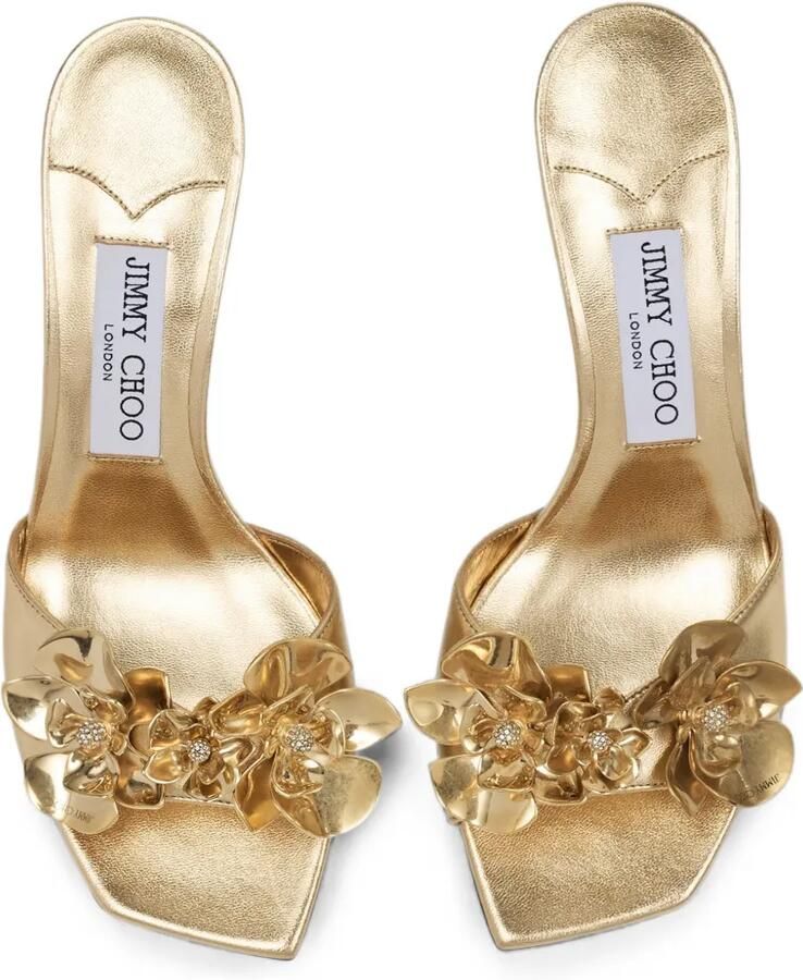 Jimmy Choo Skye 70 sandalen met bloemen Goud - Foto 2