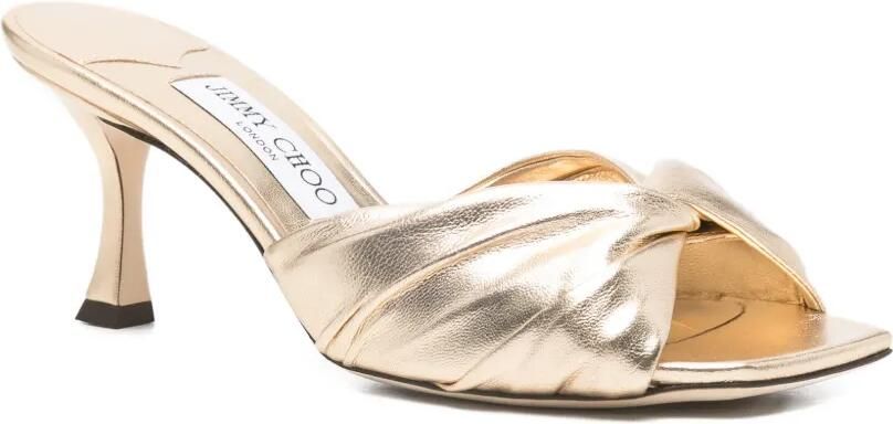 Jimmy Choo Skye gedraaide muiltjes Goud - Foto 3