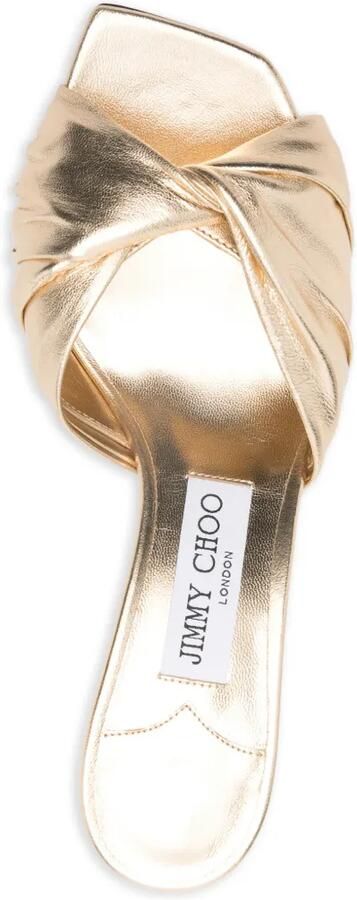 Jimmy Choo Skye gedraaide muiltjes Goud - Foto 2