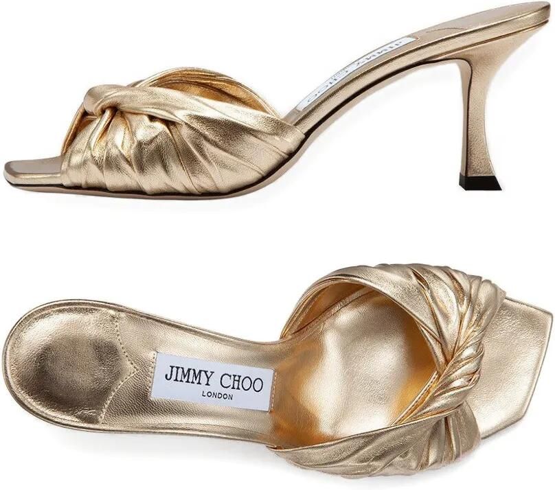 Jimmy Choo Skye muiltjes met gedraaide details Goud - Foto 5