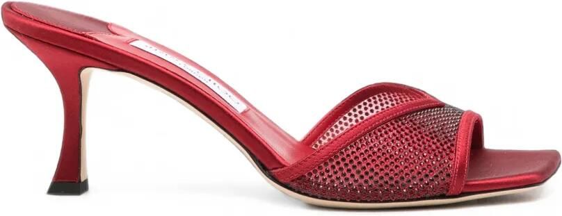 Jimmy Choo Skye muiltjes verfraaid met kristallen Rood