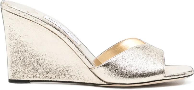 Jimmy Choo Skye sandalen met sleehak Goud