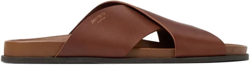 Jimmy Choo Sol vachetta leren slippers Bruin
