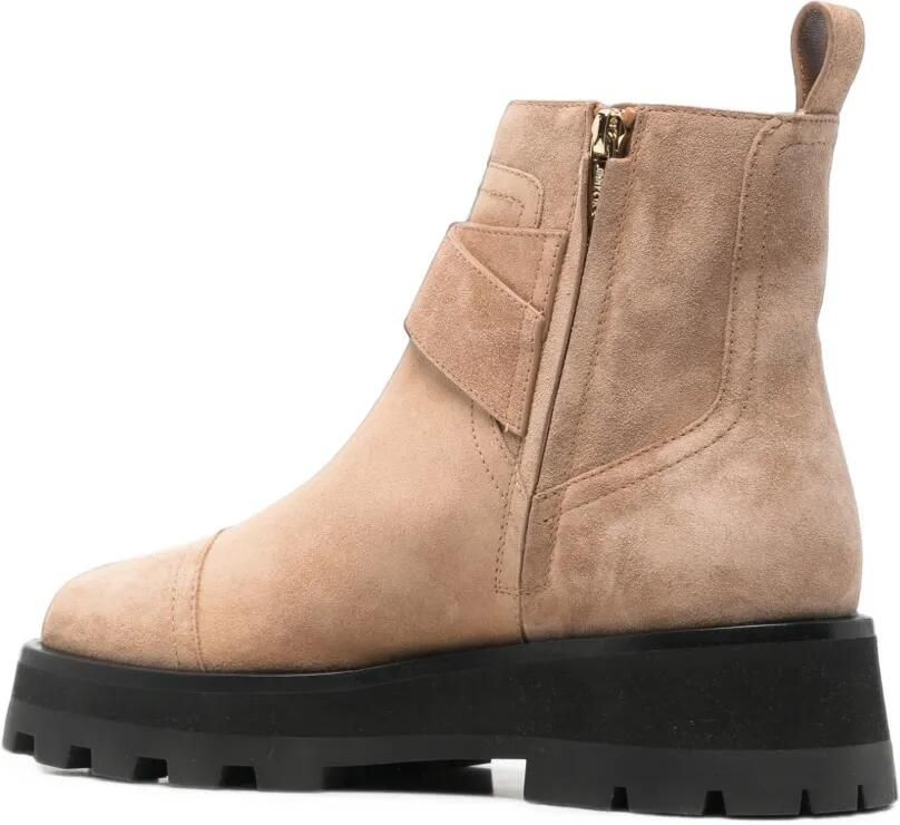 Jimmy Choo Suède enkellaarzen verfraaid met parels Beige - Foto 2