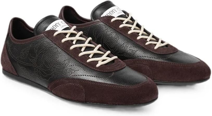 Jimmy Choo Sunny F leren low-top sneakers met geperforeerde details Zwart - Foto 4