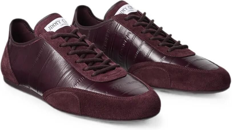 Jimmy Choo Sunny M leren low-top sneakers met merlot-print en paling-print Rood - Foto 3