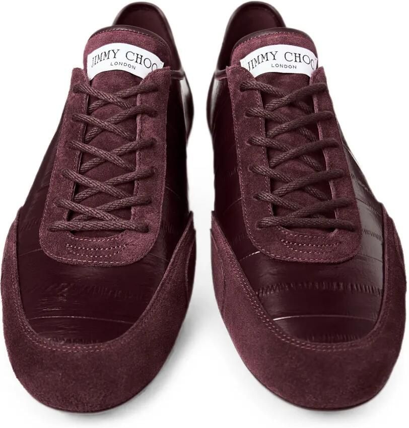 Jimmy Choo Sunny M leren low-top sneakers met merlot-print en paling-print Rood - Foto 2