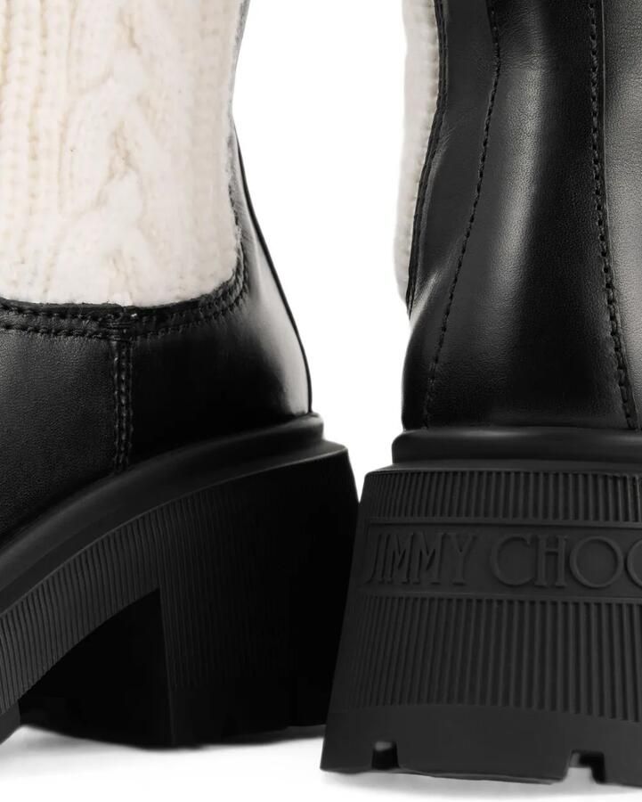 Jimmy Choo Tamia laarzen met kabelgebreid vlak Zwart - Foto 4