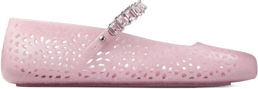 Jimmy Choo The Jelly ballerina's met verfraaiing Roze