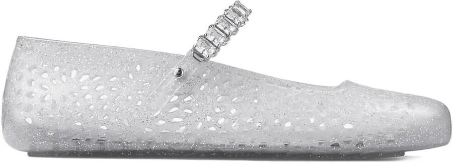 Jimmy Choo The Jelly ballerina's verfraaid met kristallen Wit
