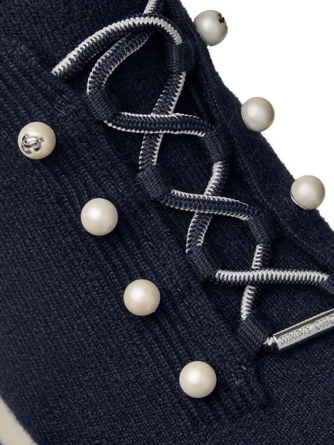 Jimmy Choo Veles gebreide sneakers verfraaid met parel Blauw