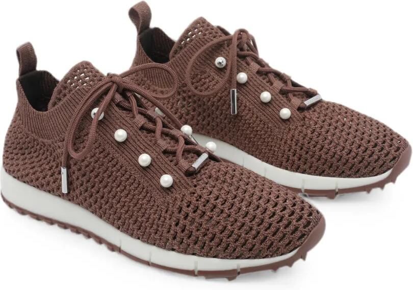 Jimmy Choo Veles sneakers verfraaid met parel Bruin