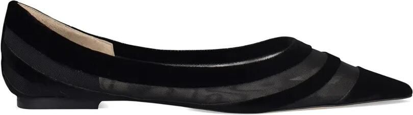 Jimmy Choo Visnet ballerina's met puntige neus Wit