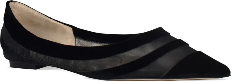 Jimmy Choo Visnet ballerina's met puntige neus Wit - Foto 4