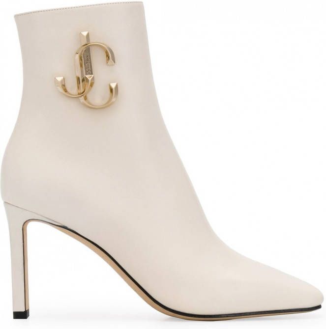 Jimmy Choo Laarsjes met logo Wit
