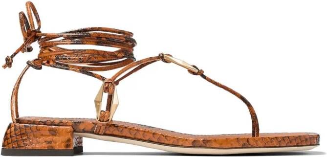 Jimmy Choo Onyxia leren sandalen Bruin