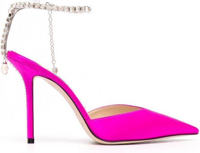 Jimmy Choo Saeda satijnen pumps Roze