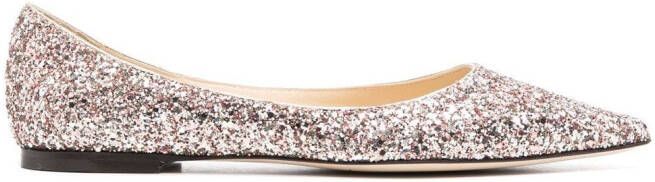 Jimmy Choo Romy ballerina's met glitter Roze