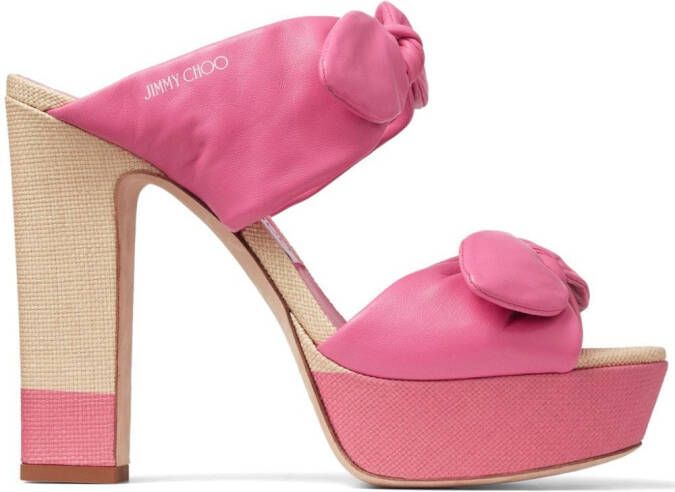 Jimmy Choo Rua 120 mm leren muiltjes Roze