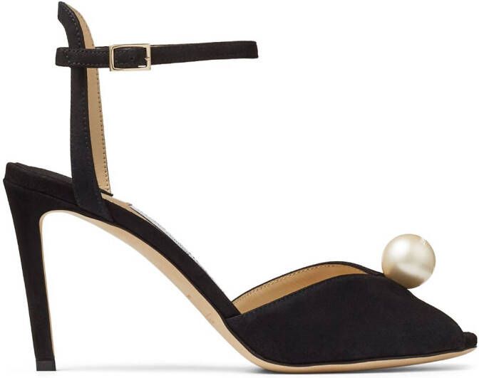 Jimmy Choo Sacora sandalen verfraaid met parels Zwart