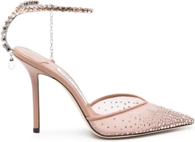 Jimmy Choo Saeda 100 mm pumps verfraaid met kristallen Roze