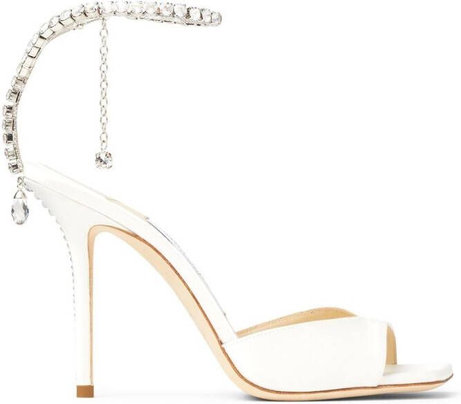 Jimmy Choo Saeda sandalen met kristal Wit