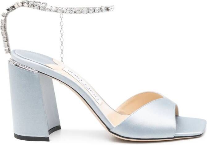 Jimmy Choo Saeda 80mm sandalen met kristallen Blauw