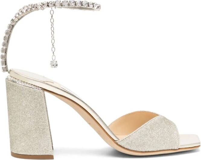 Jimmy Choo Saeda leren sandalen Goud