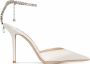 Jimmy Choo Saeda pumps met kristallen enkelbandje Wit - Thumbnail 1