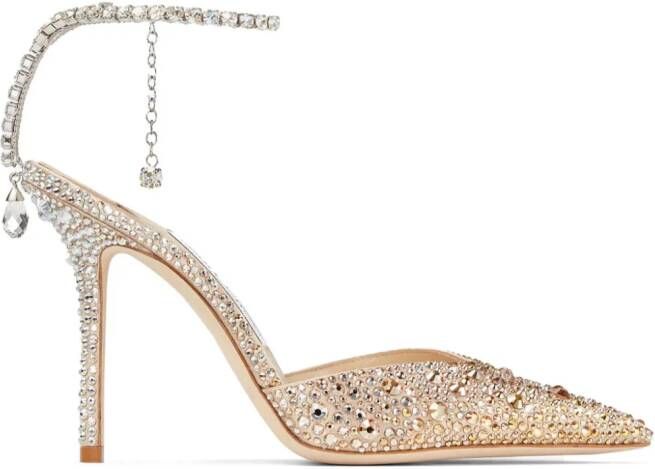 Jimmy Choo Saeda pumps verfraaid met kristallen Goud