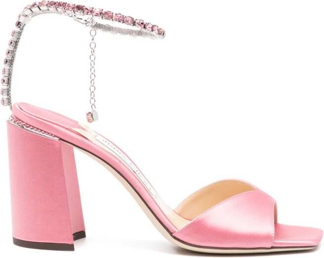 Jimmy Choo Saeda sandalen met kristallen Roze