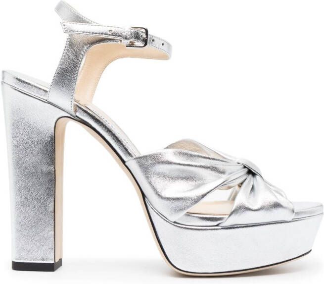 Jimmy Choo 120 mm Heloise leren sandalen Zilver