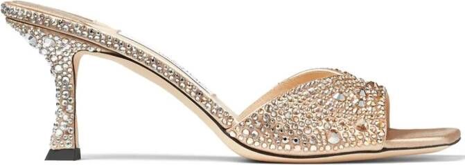 Jimmy Choo Skye 70 mm satijnen muiltjes Goud