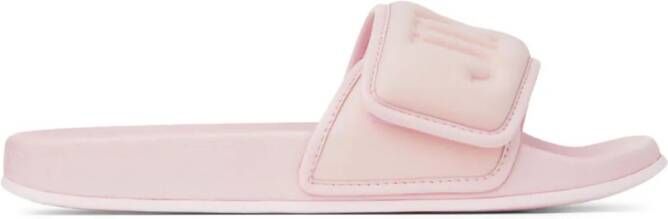 Jimmy Choo Slippers met logo-reliëf Roze