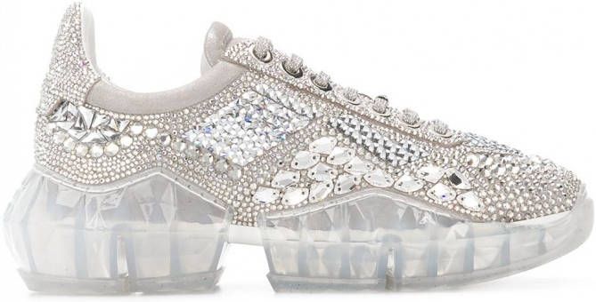 Madison Neerwaarts opwinding Jimmy Choo Sneakers met kristallen Zilver - Schoenen.nl