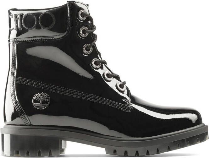 Jimmy Choo x Timberland laarzen van lakleer Zwart