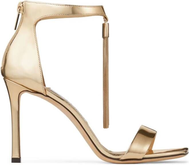 Jimmy Choo Vinca lakleren sandalen Goud