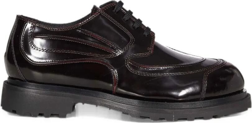 J.L-A.L polished lace-up derby shoes Zwart
