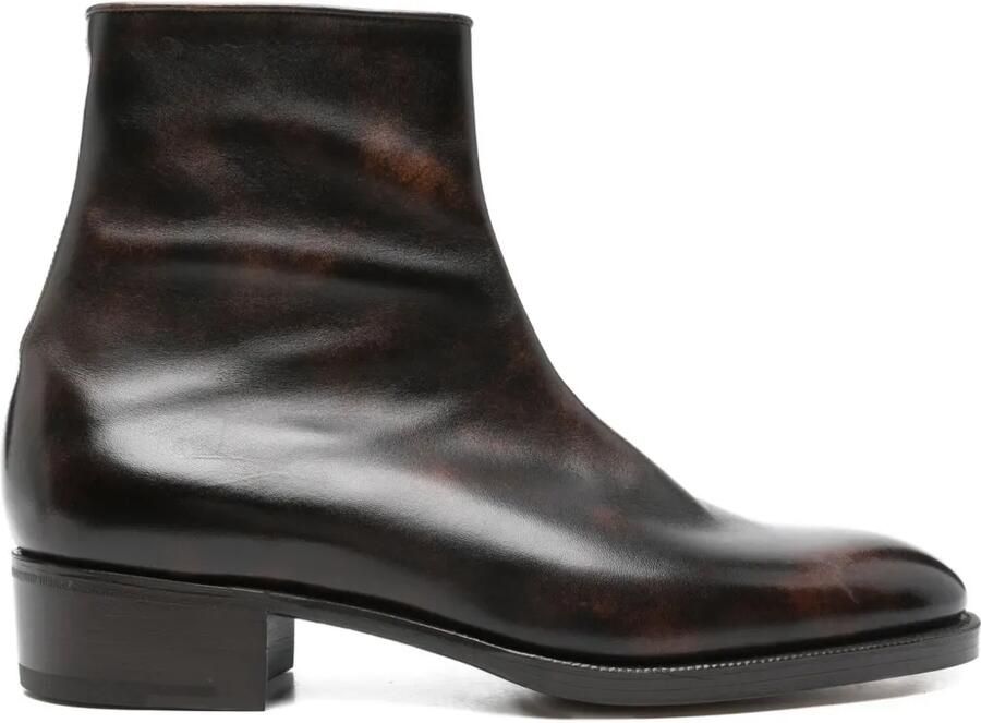 John Lobb Leren enkellaarzen met rits Bruin