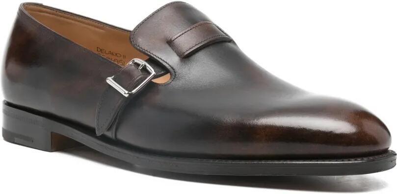 John Lobb Leren loafers met gesp Bruin - Foto 2