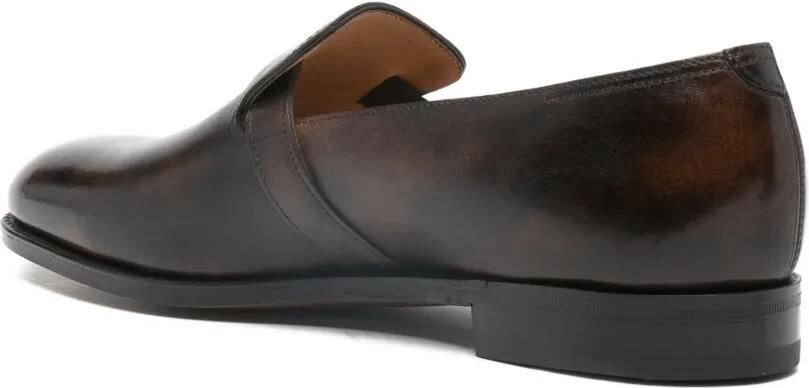 John Lobb Leren loafers met gesp Bruin - Foto 3