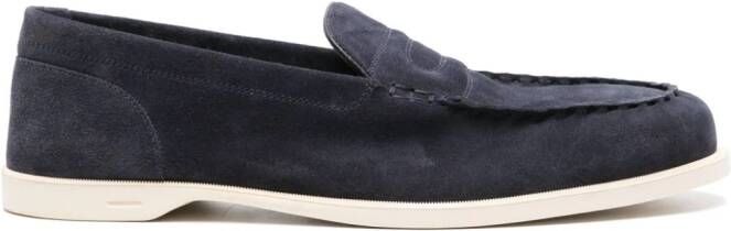 John Lobb Pace suède loafers Blauw