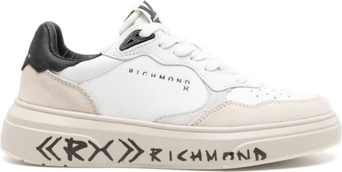 John Richmond panelled leather sneakers Wit