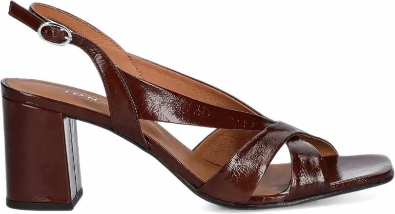 JONAK PARIS crinkled-leather crossover sandals Bruin