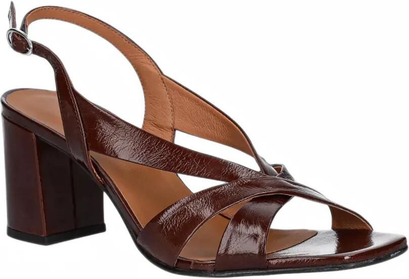 JONAK PARIS crinkled-leather crossover sandals Bruin - Foto 3