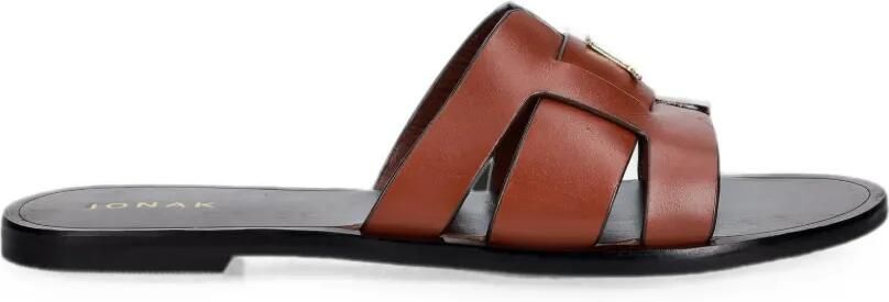 JONAK PARIS Weil sandalen met logoplakkaat Bruin