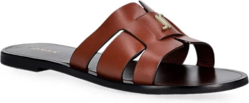 JONAK PARIS Weil sandalen met logoplakkaat Bruin - Foto 4